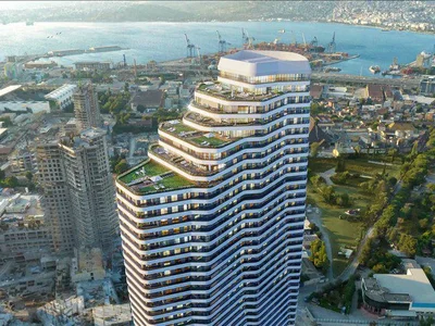 Residential complex New high-rise residence with swimming pools and a green area close to the coast, Izmir, Turkey