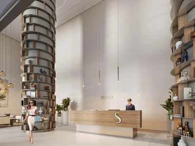 Complexe résidentiel New Orbis Residence with a swimming pool and gardens close to highways, Motor City, Dubai, UAE