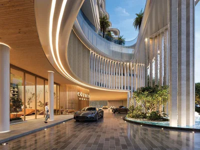 Zespół mieszkaniowy New waterfront residence Cotier House with two swimming pools and gardens close to Burj Khalifa, Dubai Islands, Dubai, UAE