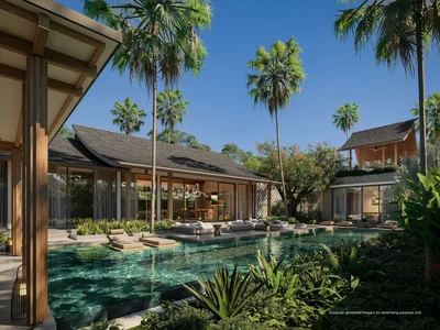 Complexe résidentiel New complex of premium villas in a traditional style with swimming pools surrounded by forest, Bang Tao, Phuket, Thailand
