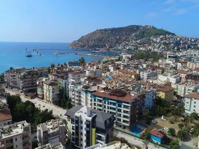 Zespół mieszkaniowy Furnished 1+1 apartment in the center of Alanya for residence permit.