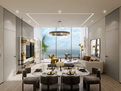Wohnanlage New high-rise Sapphire Residence with swimming pools, a spa center and a co-working area near the canal and a highway, Al Safa, Dubai, UAE