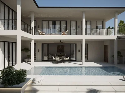 Residential complex New residential complex of two-level villas with swimming pools a few steps from the sea, Samui, Thailand