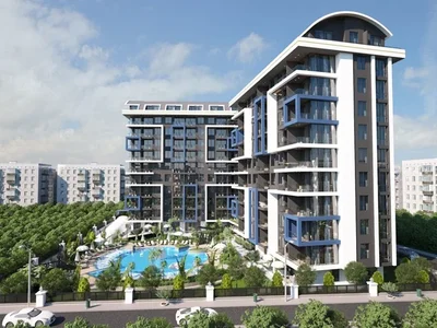 Zespół mieszkaniowy Apartment 1+1 in the center of Alanya in the complex Konak Twin Towers 3 Cleopatra.
