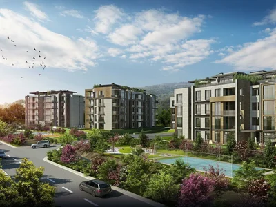 Wohnanlage Modern residential complex near the forest, in the greenest district of the city, Istanbul, Turkey