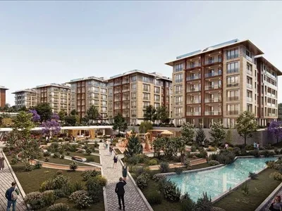 Zespół mieszkaniowy New residence with a swimming pool, green areas and a spa area near a highway, Istanbul, Turkey