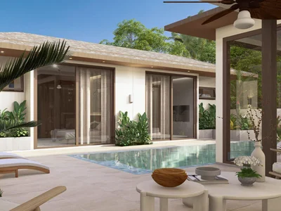 Zespół mieszkaniowy New residential complex of furnished villas with pools in Maret, Samui, Thailand