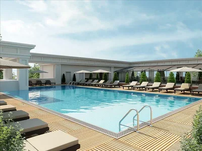 Wohnanlage New residence with a swimming pool close to international schools, a park and a highway, Istanbul, Turkey