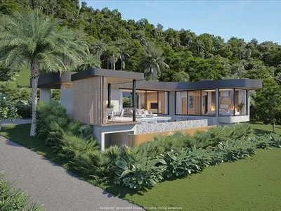 Complexe résidentiel New complex of luxury villas with swimming pools and panoramic sea views, 900 meters from the beach, Samui, Thailand