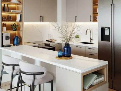 Wohnanlage New residence Hamilton with a swimming pool and a park, Town Square, Dubai, UAE