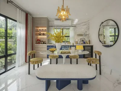 Wohnanlage Complex of villas with a swimming pool and a park close to the airport, Bangkok, Thailand