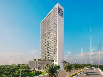 Complejo residencial UPSIDE Living — furnished apartments in a new residence by SRG Holding with a swimming pool and conference rooms in the modern district of Business Bay, Dubai
