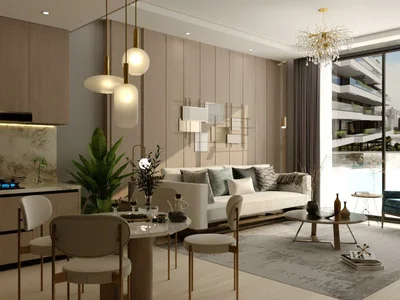 Wohnanlage New Trinity Residence with a swimming pool and a water park, Arjan-Dubailand, Dubai, UAE