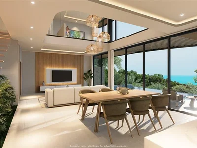 Complexe résidentiel New complex of luxury villas with swimming pools and panoramic sea views, 900 meters from the beach, Samui, Thailand