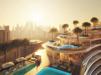 Complexe résidentiel New Aquarise Residence with a swimming pool, co-working spaces and panoramic views close to Dubai Canal and Downtown Dubai, Business Bay