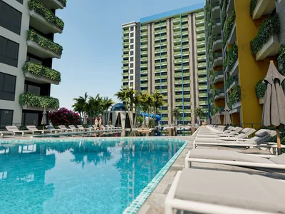 Complejo residencial Residential complex with swimming pool, water park, recreation grounds, 200 metres to the sea, Mersin, Turkey