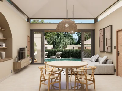 Wohnanlage New complex of villas on the first sea line, 5 minutes from the beach, Samui, Thailand