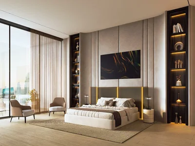 Wohnanlage New high-rise residence One by Binghatti with swimming pools and a tennis court in the central area of Business Bay, Dubai, UAE