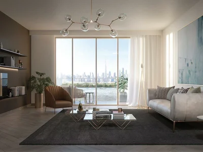 Wohnanlage Modern residence Riviera IV with a swimming pool, green areas and a picturesque view in MBR City, Dubai, UAE