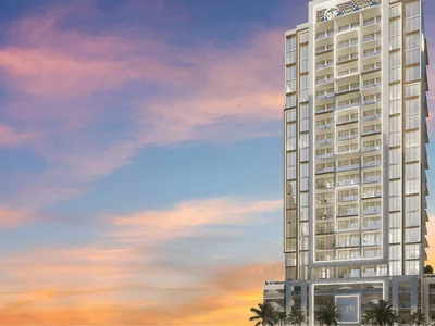 Wohnanlage Residential complex with terrace and swimming pool, on the shores of the Dubai Water Canal, in the popular area of Business Bay, Dubai, UAE