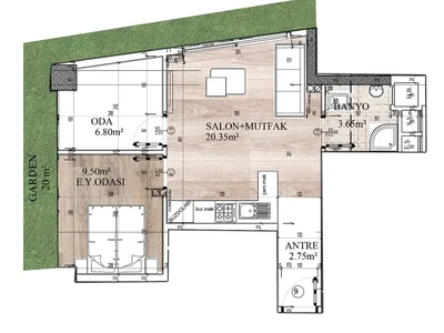 Жилой комплекс Квартира 2+1 в центре Анталии по низкой цене!