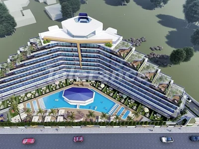 Complexe résidentiel Nouveaux appartements 1+1, 4+1 du développeur à Altıntaşе, Antalya en versements avec vue sur la mer