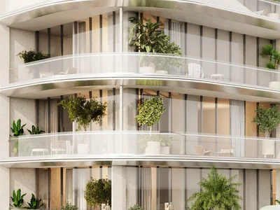 Complexe résidentiel New V-Suites Residence with swimming pools, a wellness center and co-working spaces, 2 minutes away from the canal, Business Bay, Dubai, UAE