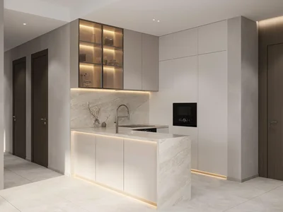 Zespół mieszkaniowy Townhouse in new Reef 1000 Residence with underground gardens, sitting areas and a co-working area, Dubailand, Dubai, UAE