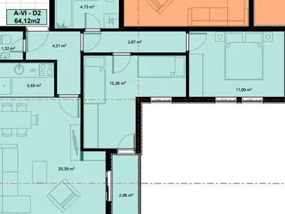 Wohnviertel Stan 64 m² na Prodaju – Stari Aerodrom, Podgorica