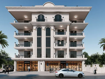 Wohnanlage Residential complex with swimming pool, stores and and recreation areas, with views of sea and mountains, Antalya, Turkey