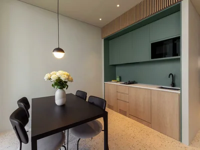Complejo residencial UPSIDE Living — furnished apartments in a new residence by SRG Holding with a swimming pool and conference rooms in the modern district of Business Bay, Dubai