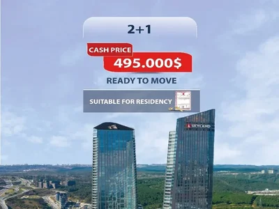 Residential complex Luxury apartments in the Skyland Istanbul skyscraper in the center of Istanbul.