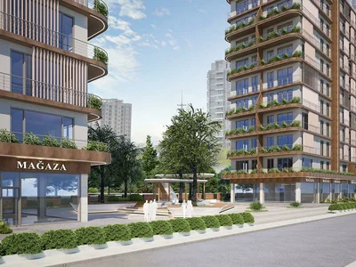 Zespół mieszkaniowy New residence with a garden, a swimming pool and around-the-clock security, Istanbul, Turkey