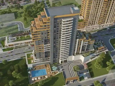 Zespół mieszkaniowy New residence with swimming pools and panoramic views close to the coast, Istanbul, Turkey