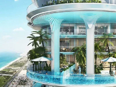 Complexe résidentiel New high-rise residence Damac Casa with swimming pools and gardens, Dubai Media city, Dubai, UAE