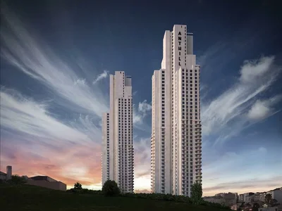 Complexe résidentiel High-rise residence with swimming pools, a green area and a restaurant close to the city center, Istanbul, Turkey