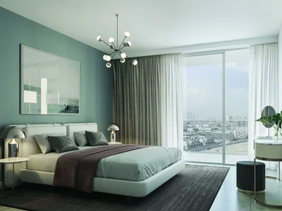 Zespół mieszkaniowy Residential complex Farishta with swimming pool and gym, with views of the city, Al Furjan, Dubai, UAE