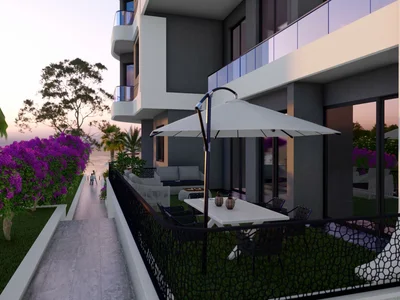 Wohnanlage Residential complex with swimming pool next to the pier, Mersin, Turkey