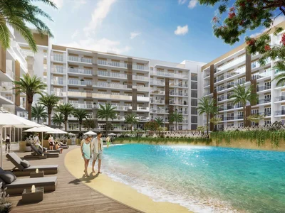 Residential complex New residence Beach Oasis 2 with a swimming pool and a manmade beach, Dubai Studio City, Dubai, UAE