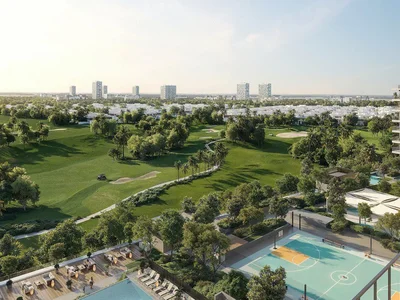 Residential complex New Golf Point Residence with a golf course, a park and a swimming pool, Emaar South, Dubai, UAE