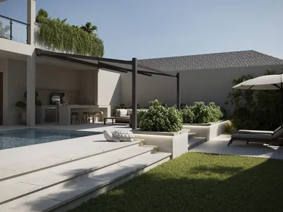 Residential complex New residential complex of two-level villas with swimming pools a few steps from the sea, Samui, Thailand