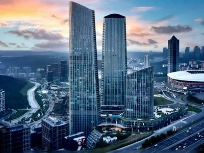 Residential complex Luxury apartments in the Skyland Istanbul skyscraper in the center of Istanbul.