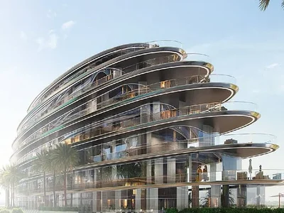Wohngebäude Apartments mit Blick auf den Burj Khalifa in der Business Bay