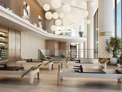 Zespół mieszkaniowy Luxury penthouse with a private pool and a panoramic gardens in new Sensia Residence with lounge and co-working spaces, Port Rashid, Dubai