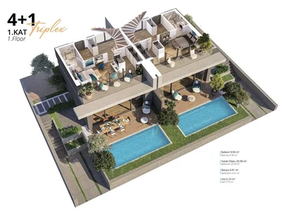 Villa Four bedroom triplex villa 700 meters from the sea.
