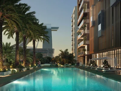 Wohnanlage Modern residence Riviera IV with a swimming pool, green areas and a picturesque view in MBR City, Dubai, UAE