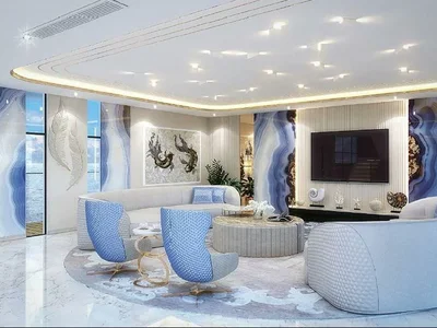 Complejo residencial New unique compex of villas, surrounded by the ocean, Kempinski Floating Palace (Neptune), Jumeirah, Dubai, UAE