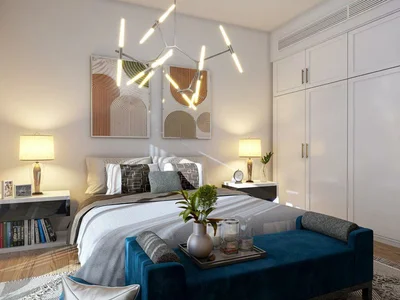 Zespół mieszkaniowy Bianca Townhouses — luxury residence by Reportage Properties with swimming pools and green areas in Dubailand