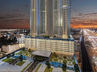 Complexe résidentiel Al Habtoor Tower — high-rise residence by Al Habtoor Group with a swimming pool and a lounge area in Business Bay, Dubai