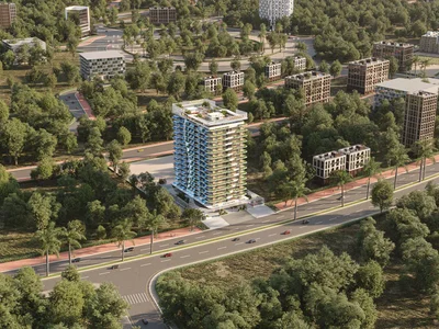 Wohnanlage Apartments in the new high-rise residence Bayz 102 with pools, parks and a tennis court next to Burj Khalifa, the Business Bay area, Dubai